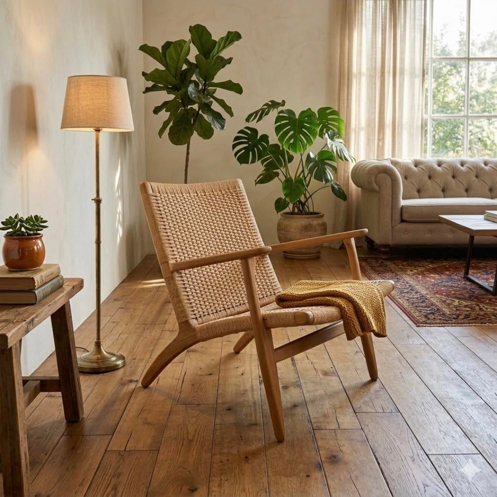 Hans Wegner, Carl Hansen CH25 lounge stoel Origineel Deens, Huis en Inrichting, Ophalen, Gebruikt, Carl Hansen, Hout