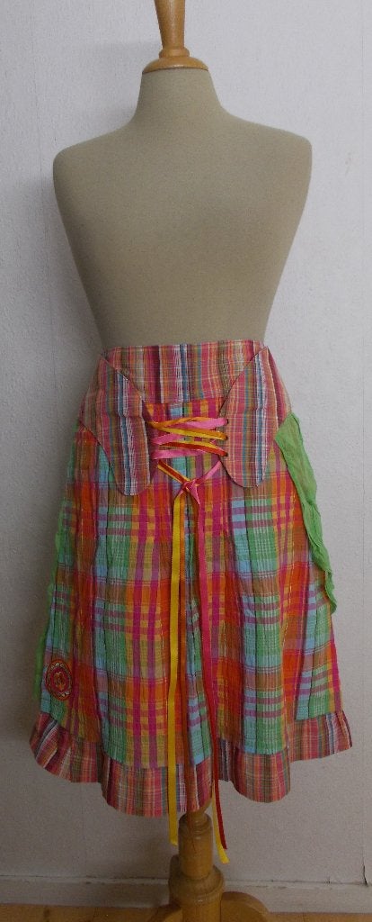 Fleurige handmade Ibiza/hippie look rok! 38, Kleding | Dames, Maat 38/40 (M), Zo goed als nieuw, Onder de knie, Meerkleurig