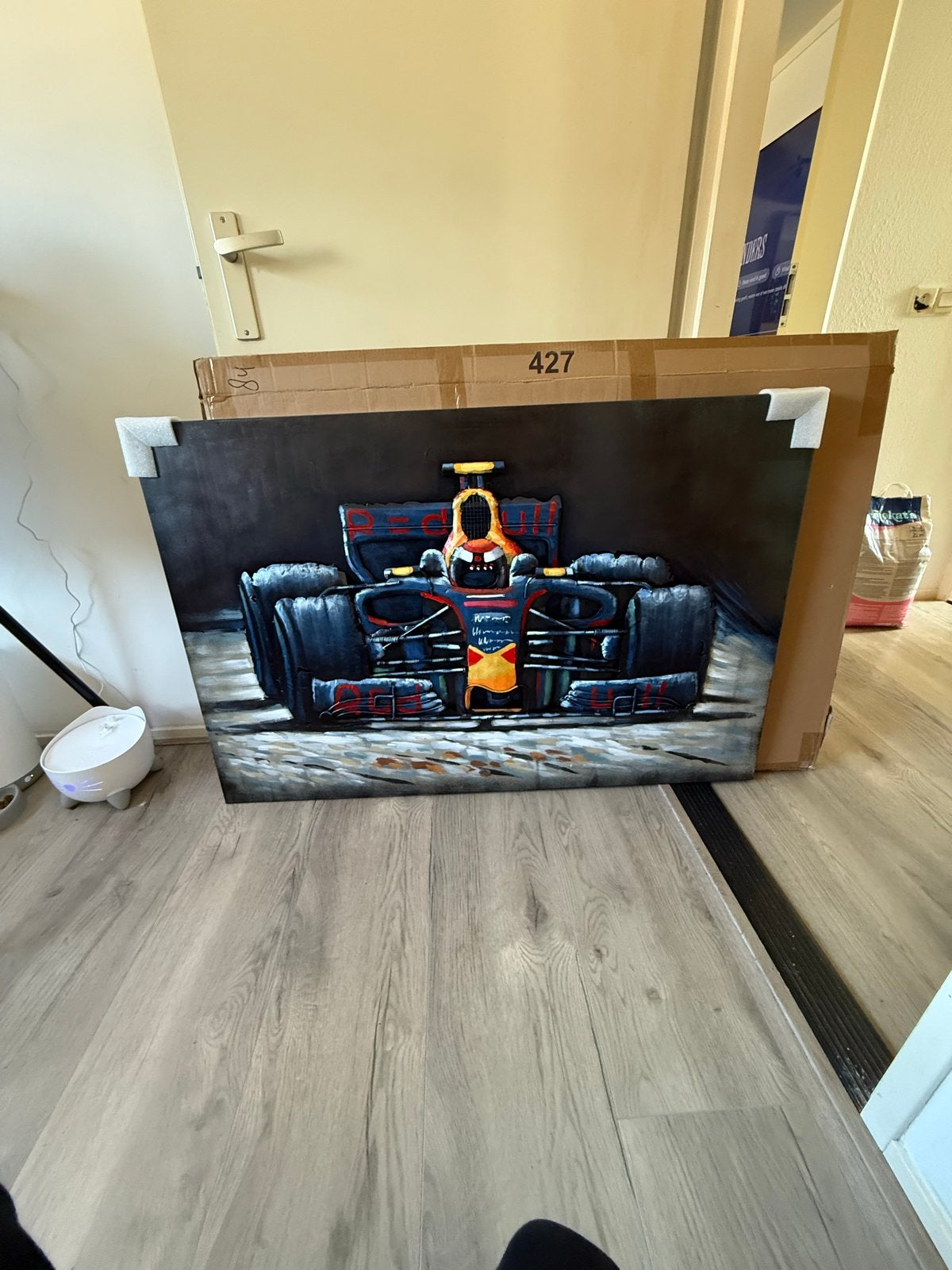 Uniek handgemaakt Red Bull F1 schilderij met certificaat, Ophalen of Verzenden