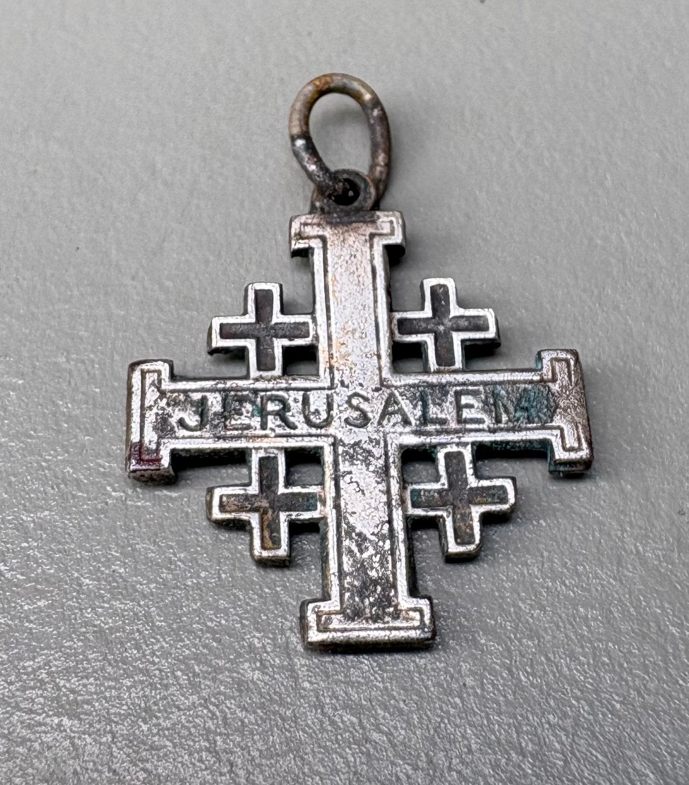 Zilveren JERUSALEM kruisje, Ophalen of Verzenden