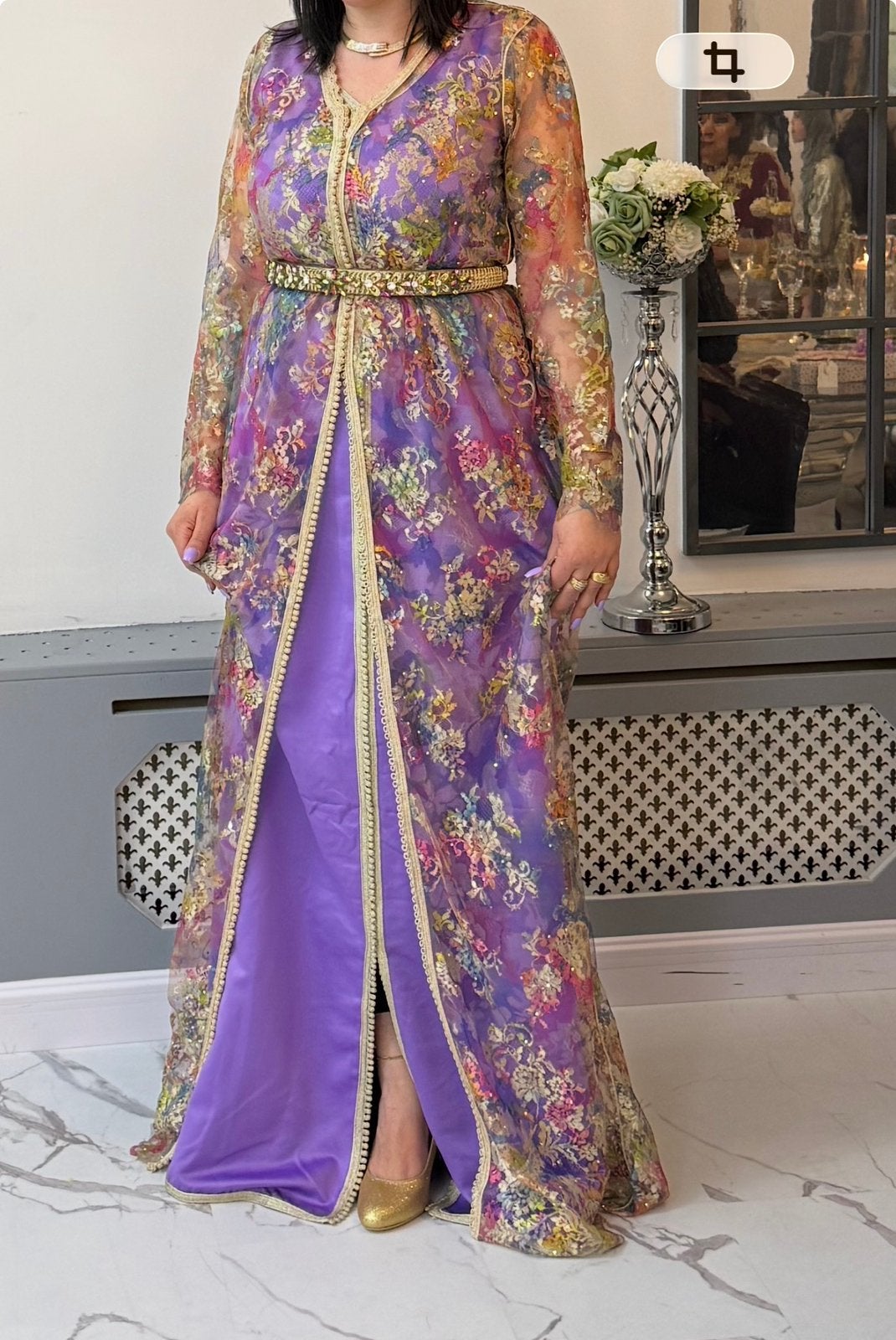 Elegante tweedelige kaftan, Kleding | Dames, Gelegenheidskleding, Maat 38/40 (M), Overige typen, Gedragen, Meerkleurig
