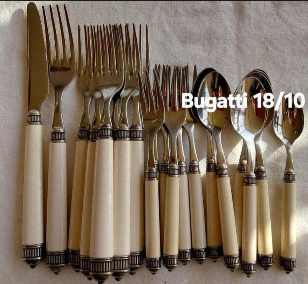 Bugatti 18/10 retro vintage bestek Italië, Ophalen of Verzenden