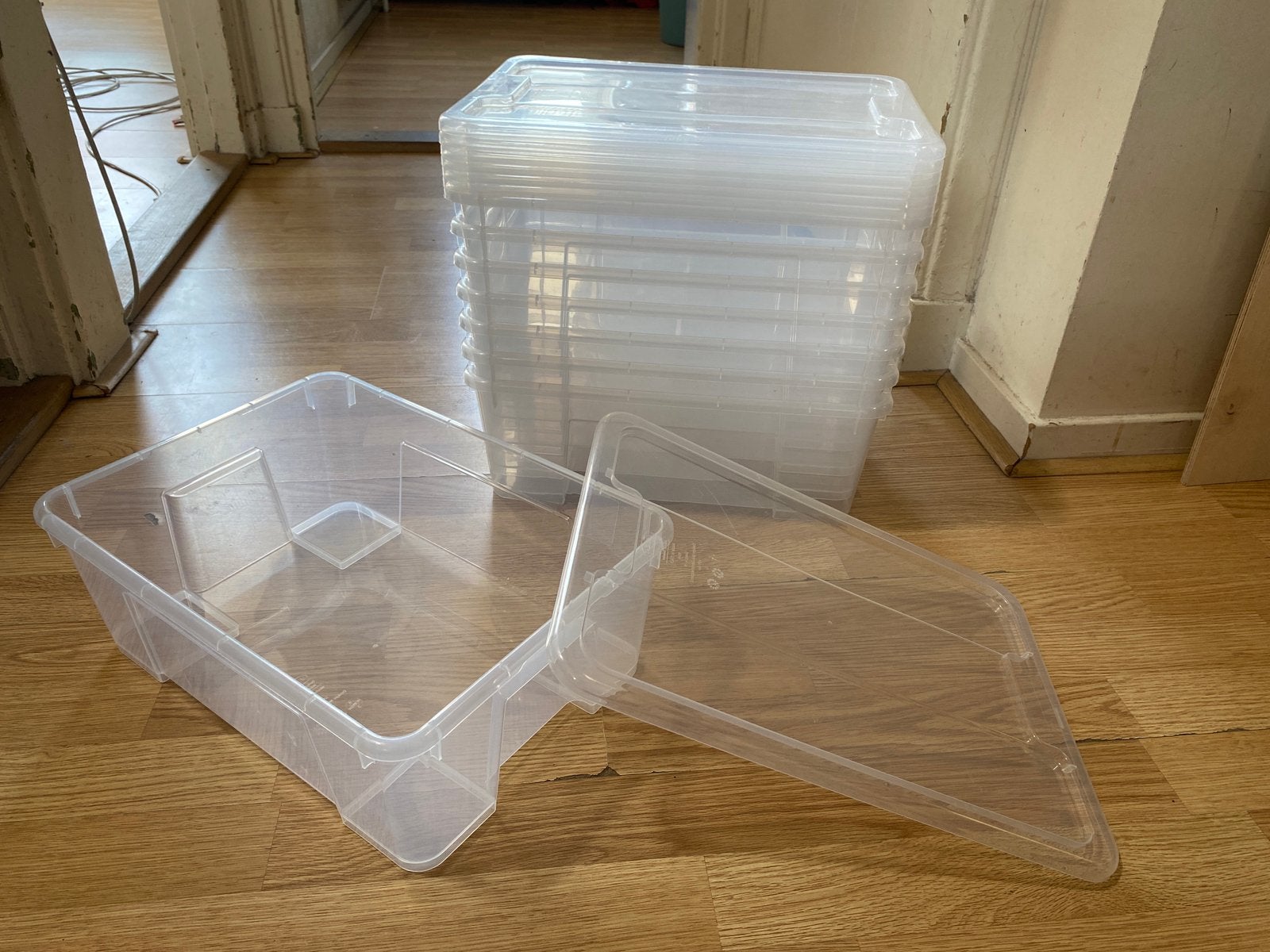 5 Ikea Plastic Boxes, Ophalen, Doos, Minder dan 35 cm, Zo goed als nieuw