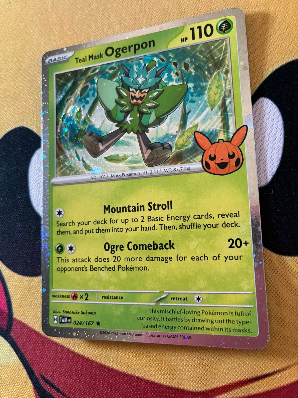 Teal Mask Ogerpon 024/167 – Trick or Trade – Cosmos Holo, Ophalen of Verzenden, Zo goed als nieuw