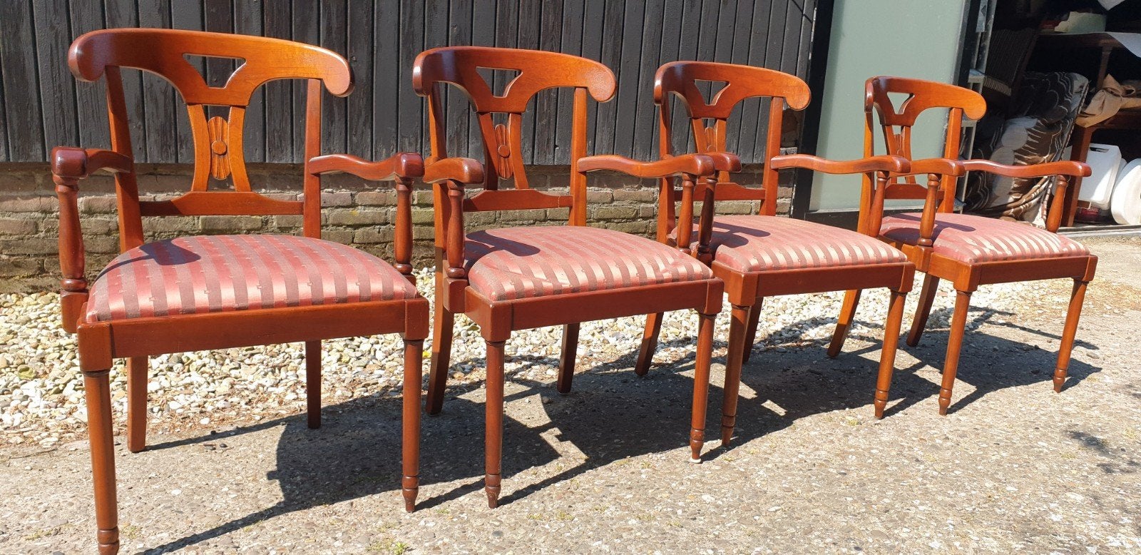 4 Kersenhouten Eetkamer Armstoelen, Ophalen