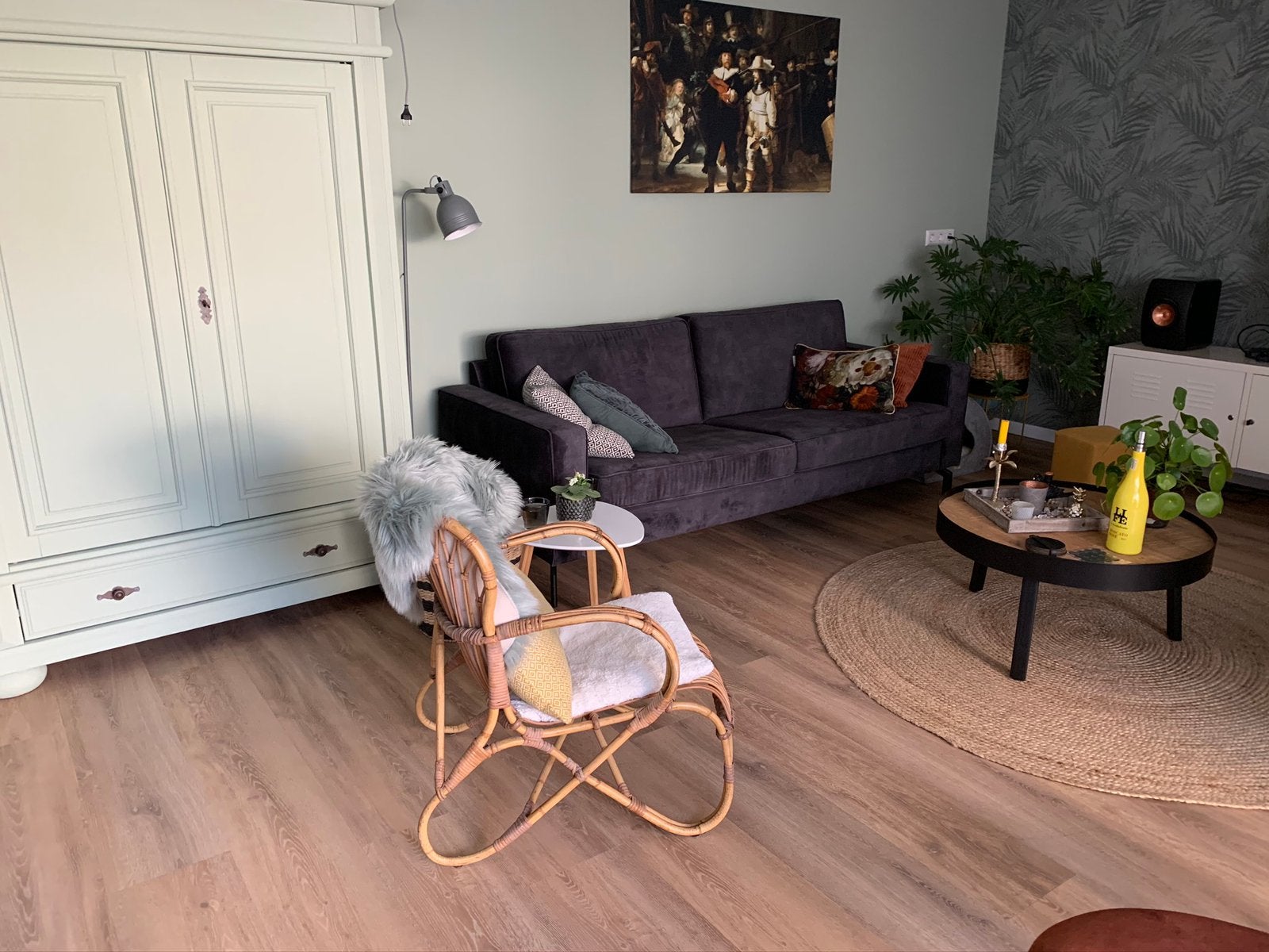 2,5 zits bank, velvet stof, kleur antraciet, merk Montel, Huizen en Kamers, Kamers te huur, Nijmegen
