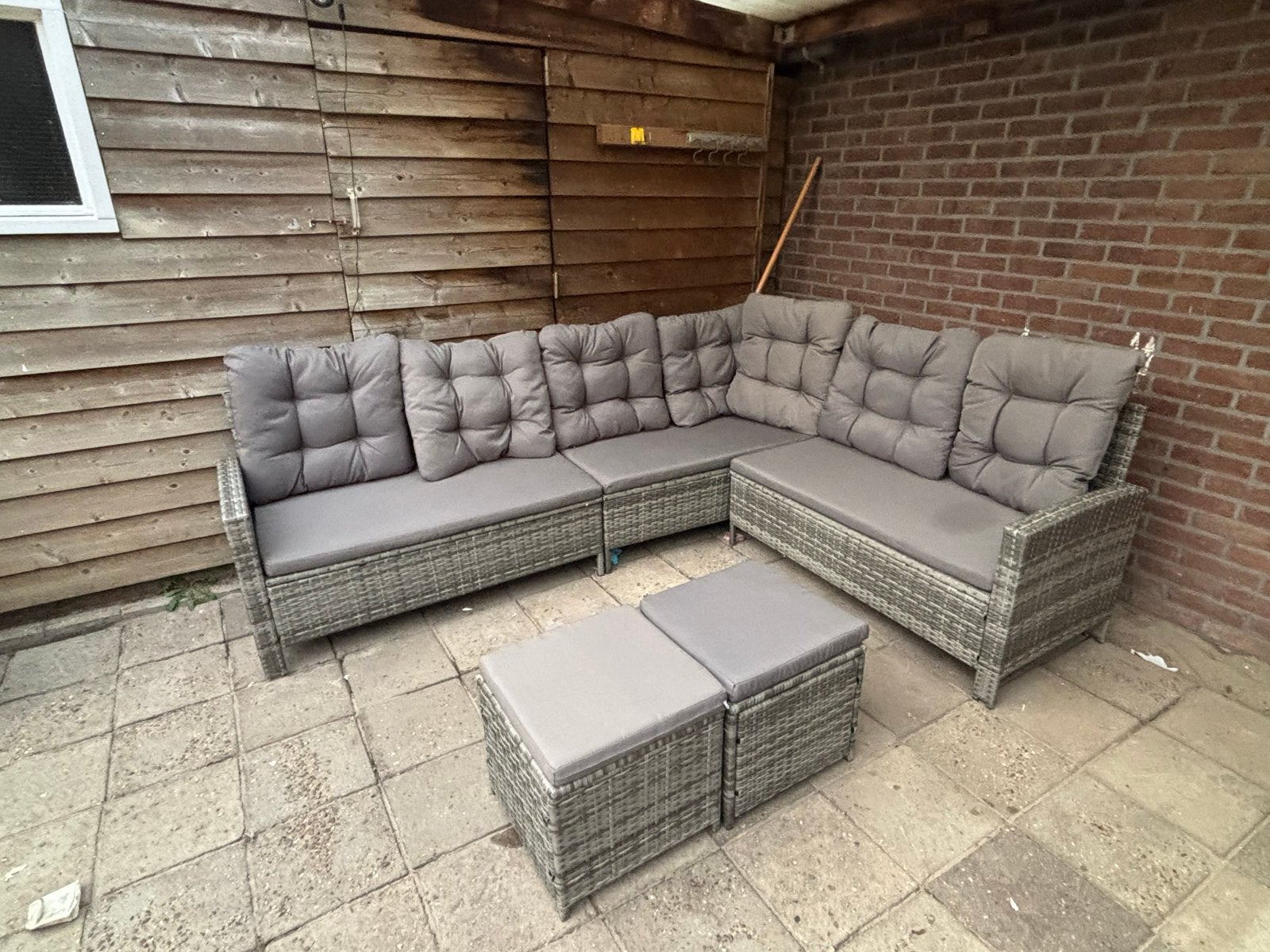 Loungeset - Zo goed als nieuw (vlek uitwasbaar), Ophalen, 5 zitplaatsen, Zo goed als nieuw, Loungeset