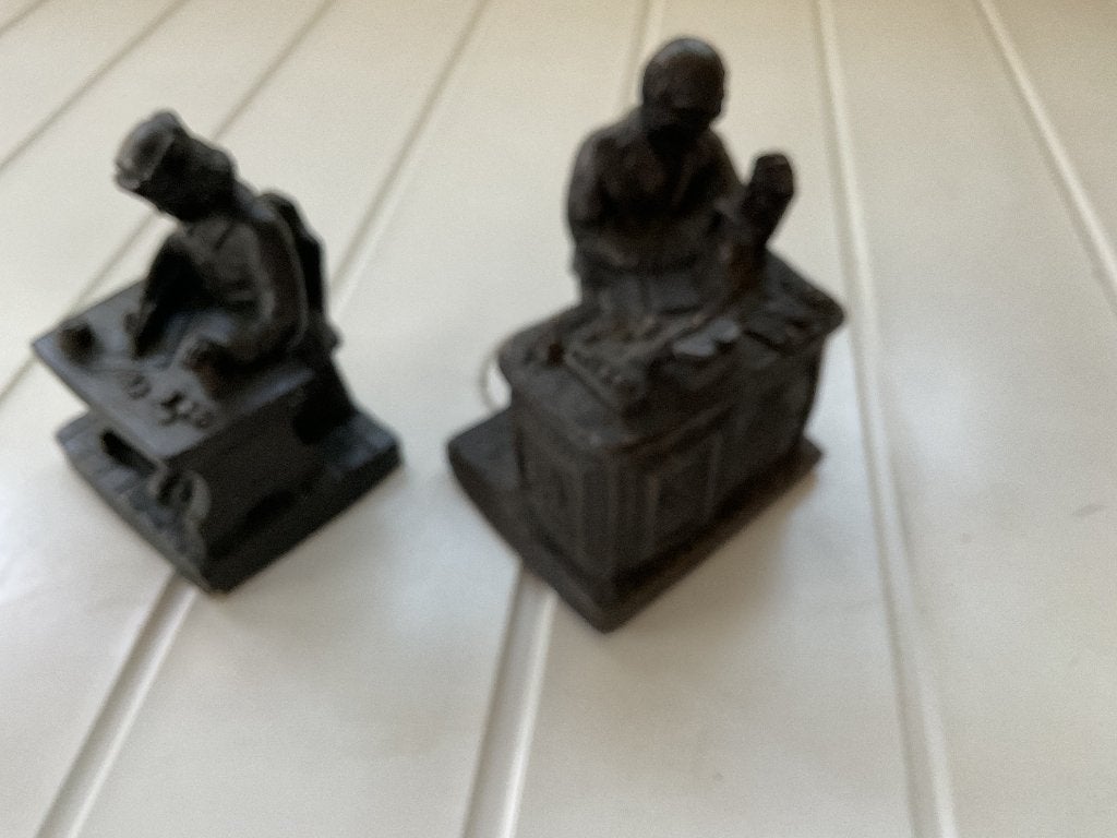 Bronzen beeldjes de betaalmeester en De Geldwisselaar, Ophalen of Verzenden, Zo goed als nieuw, Overige typen