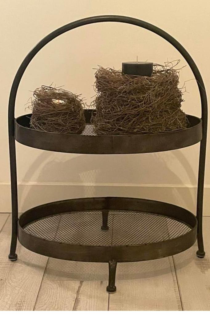 Landelijke metalen etagere, Ophalen of Verzenden, Zo goed als nieuw