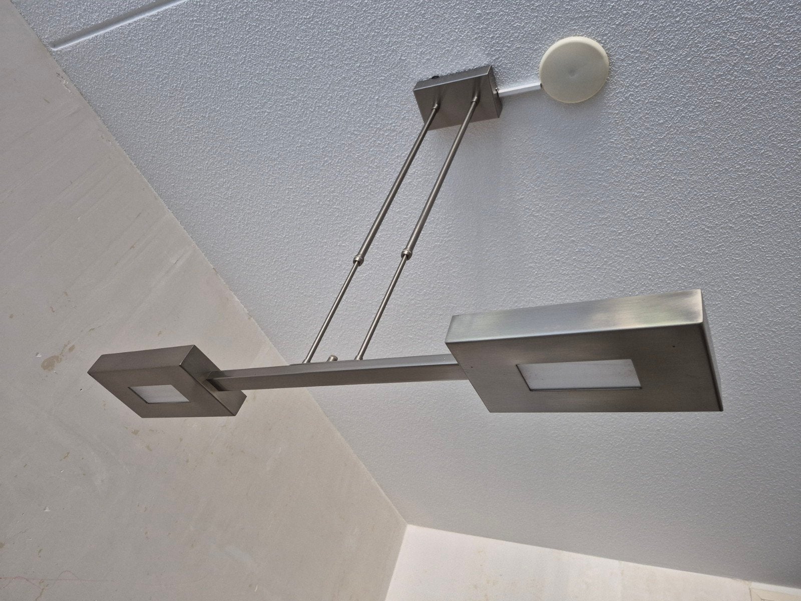 Moderne LED Hanglamp - RVS Look, Ophalen, Zo goed als nieuw, Modern, Metaal
