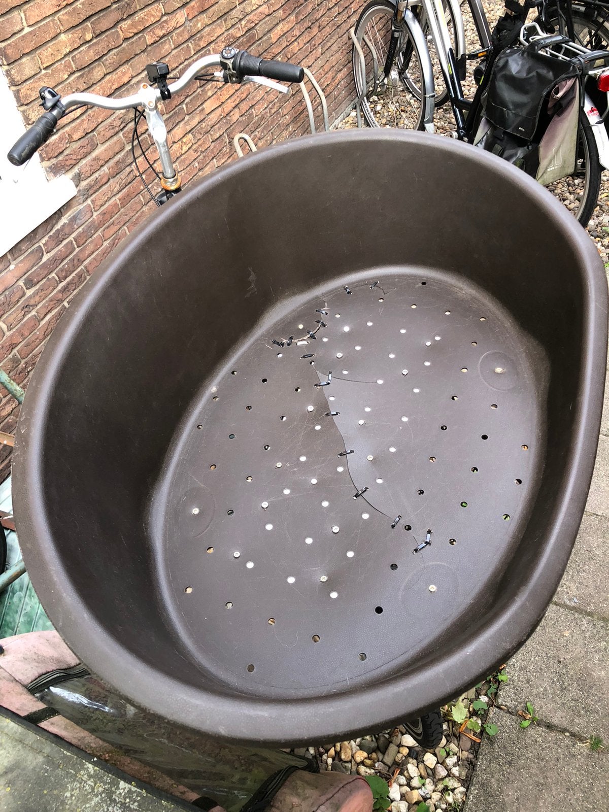 bruine hondenmand pvc gratis gerepareerd, Ophalen, Gebruikt, Overige
