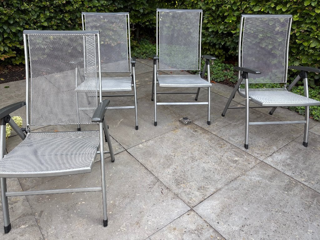 4 Royal Garden Balero klaptuinstoelen, Ophalen, Gebruikt, Metaal, Inklapbaar