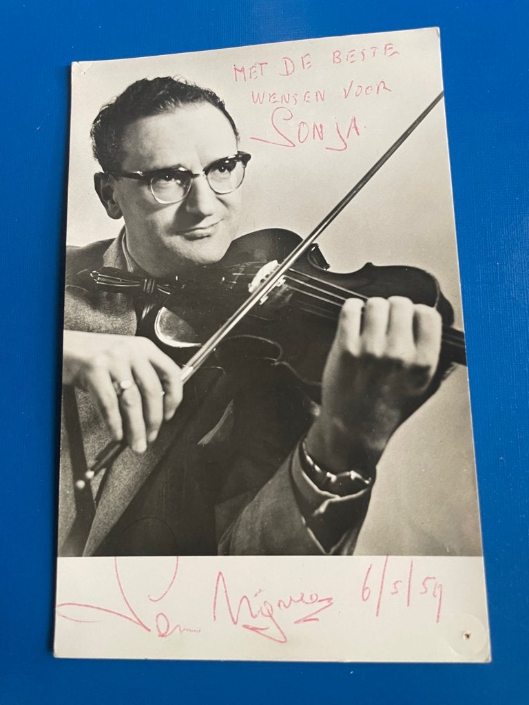 ansichtkaart / kaart van Sem Nijveen met echte handtekening., Verzamelen, Verzenden, 1940 tot 1960, Sterren en Beroemdheden