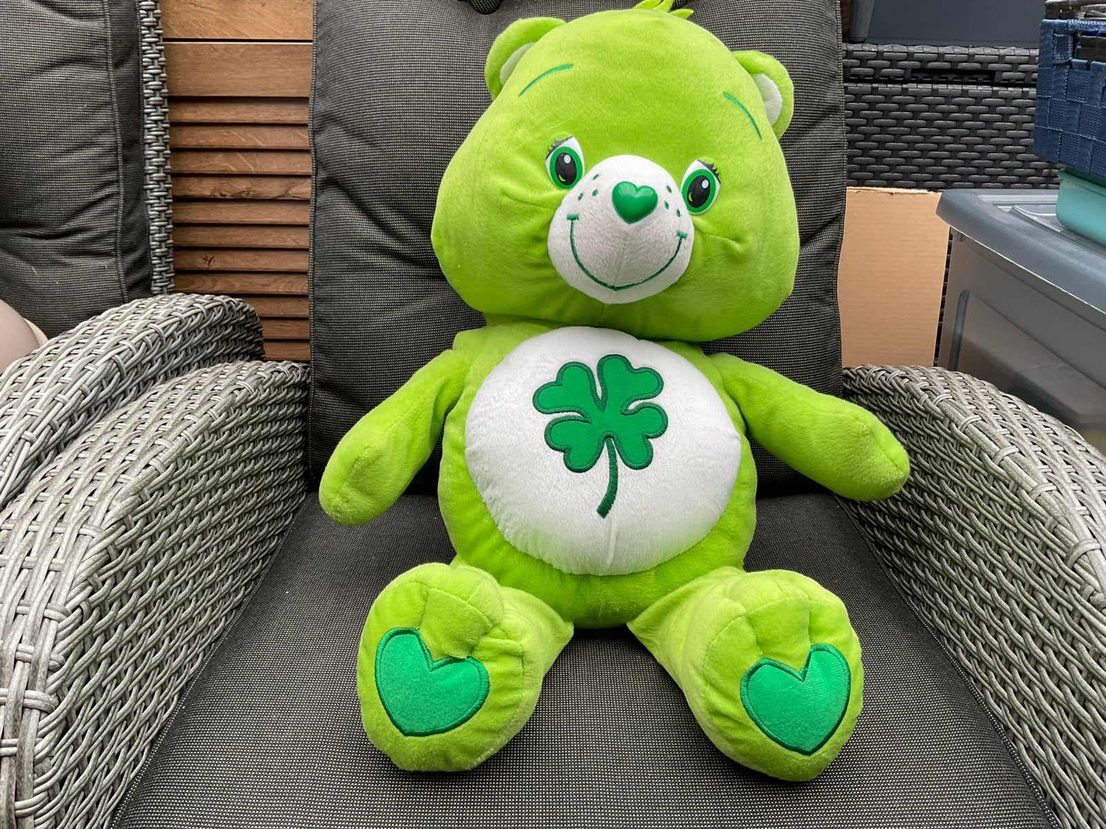 Nieuwe zgan super grote groene TROETELBEER CAREBEAR 60cm, Ophalen, Nieuw, Stoffen beer, Overige merken