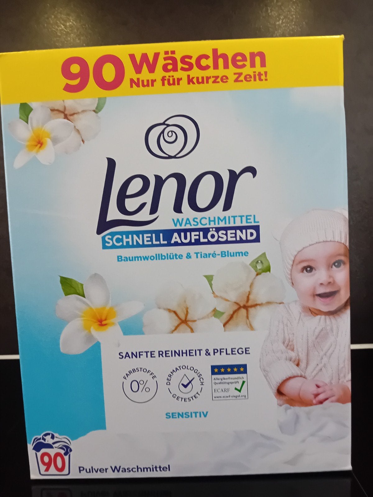 Lenor Wasmiddel Poeder Sensitief - 90 Wasbeurten, Ophalen of Verzenden