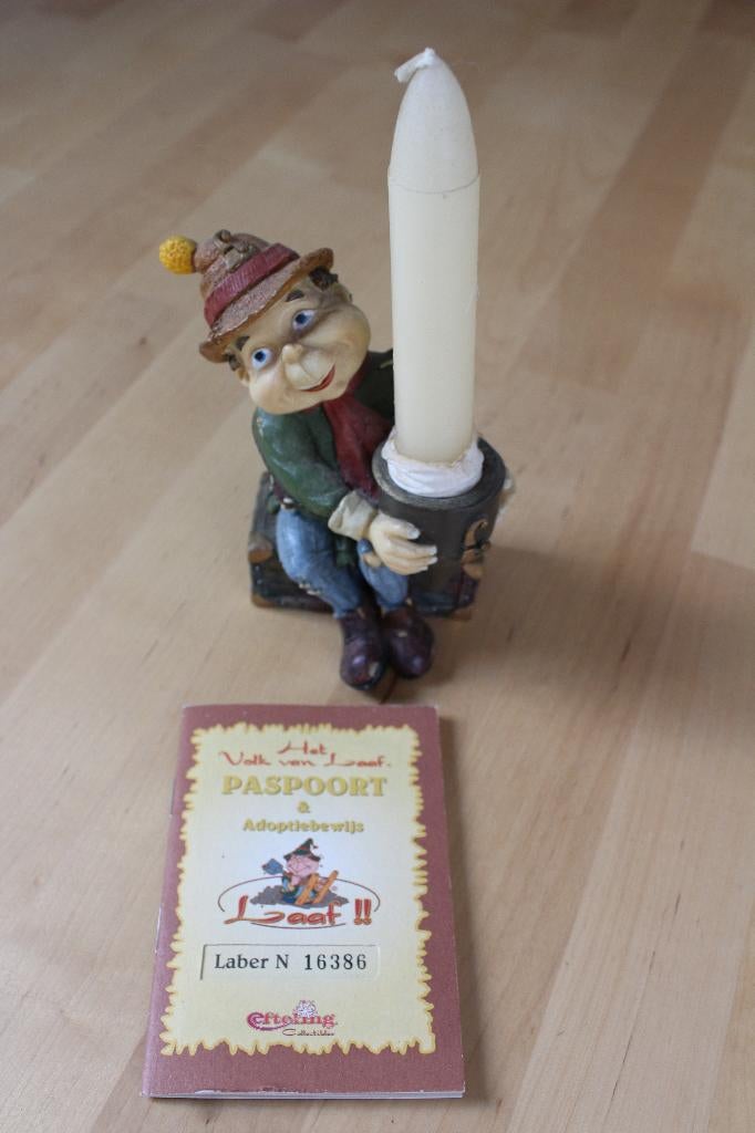 Laaf Laber kaarsenhouder nr. 16386 Met certificaat, Verzamelen, Efteling, Ophalen of Verzenden, Gebruikt, Beeldje of Poppetje