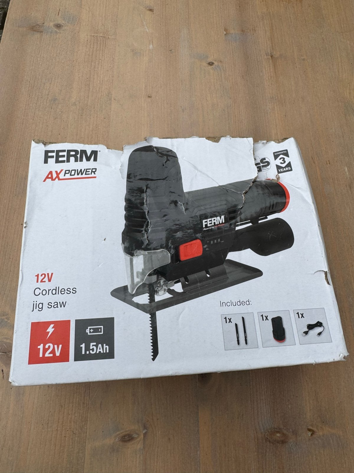 Ferm AX Power 12V Accu Decoupeerzaag, Minder dan 30 mm, Gebruikt, Decoupeerzaag, Ophalen of Verzenden