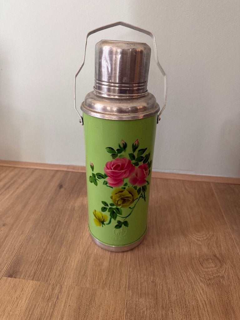 Vintage Thermosfles XXL Kitsch Kitchen thermosfles 1,2 liter, Overige typen, Ophalen, Gebruikt, Groen