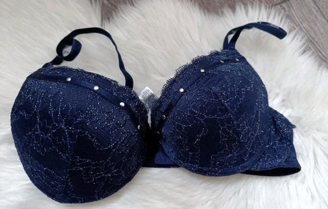 Donkerblauwe kanten BH - New yorker 80B, New Look, Ophalen of Verzenden, Blauw, BH