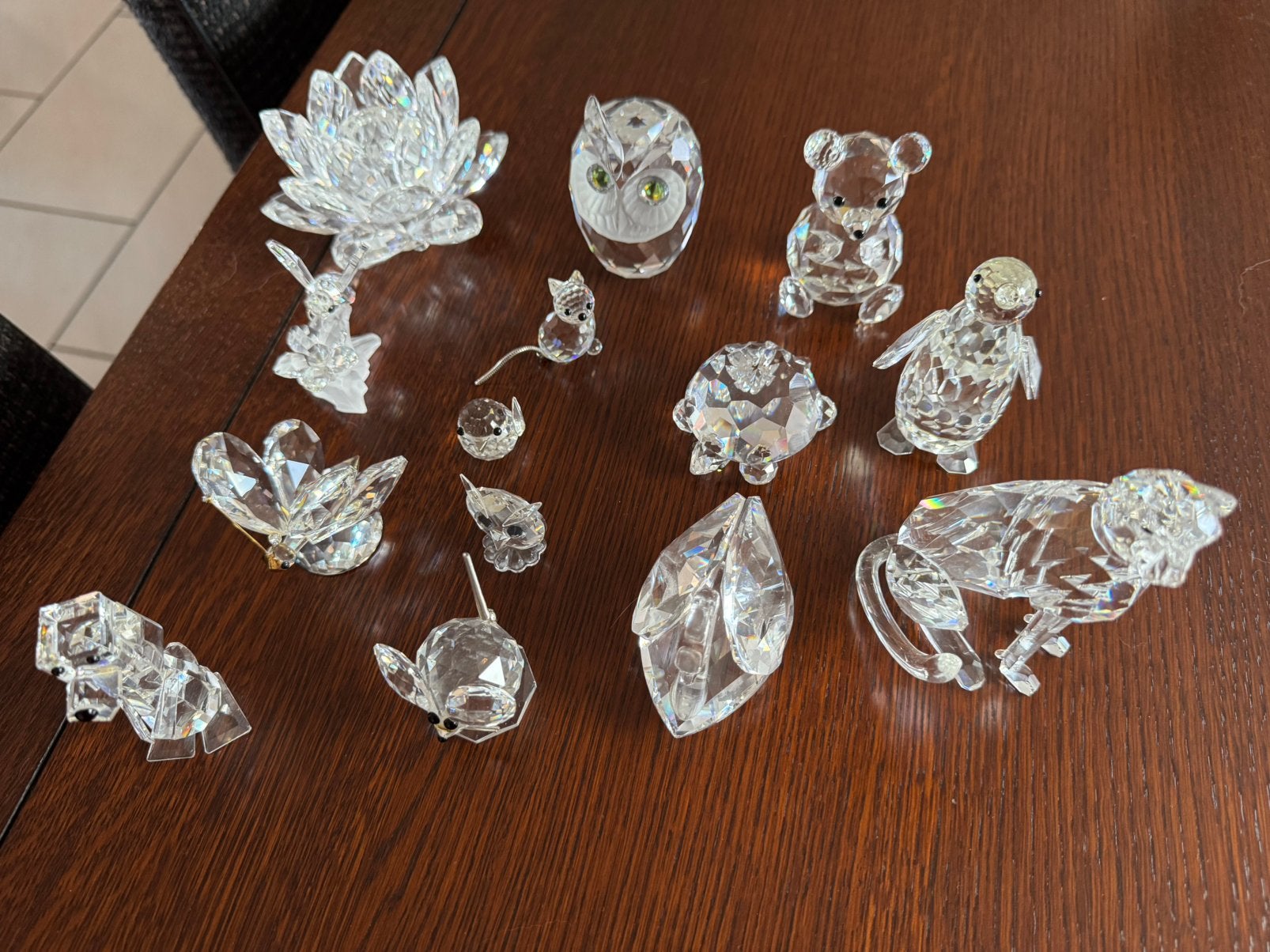 13 complete Swarovski beeldjes - diverse dieren en lotus, Verzamelen, Ophalen, Zo goed als nieuw, Figuurtje