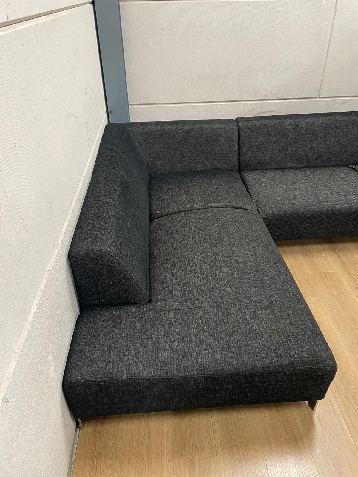 Mooie luxe zwarte hoekbank - GEREINIGD!!!, Huis en Inrichting, Ophalen, Luxe, Hoekbank, 300 cm of meer