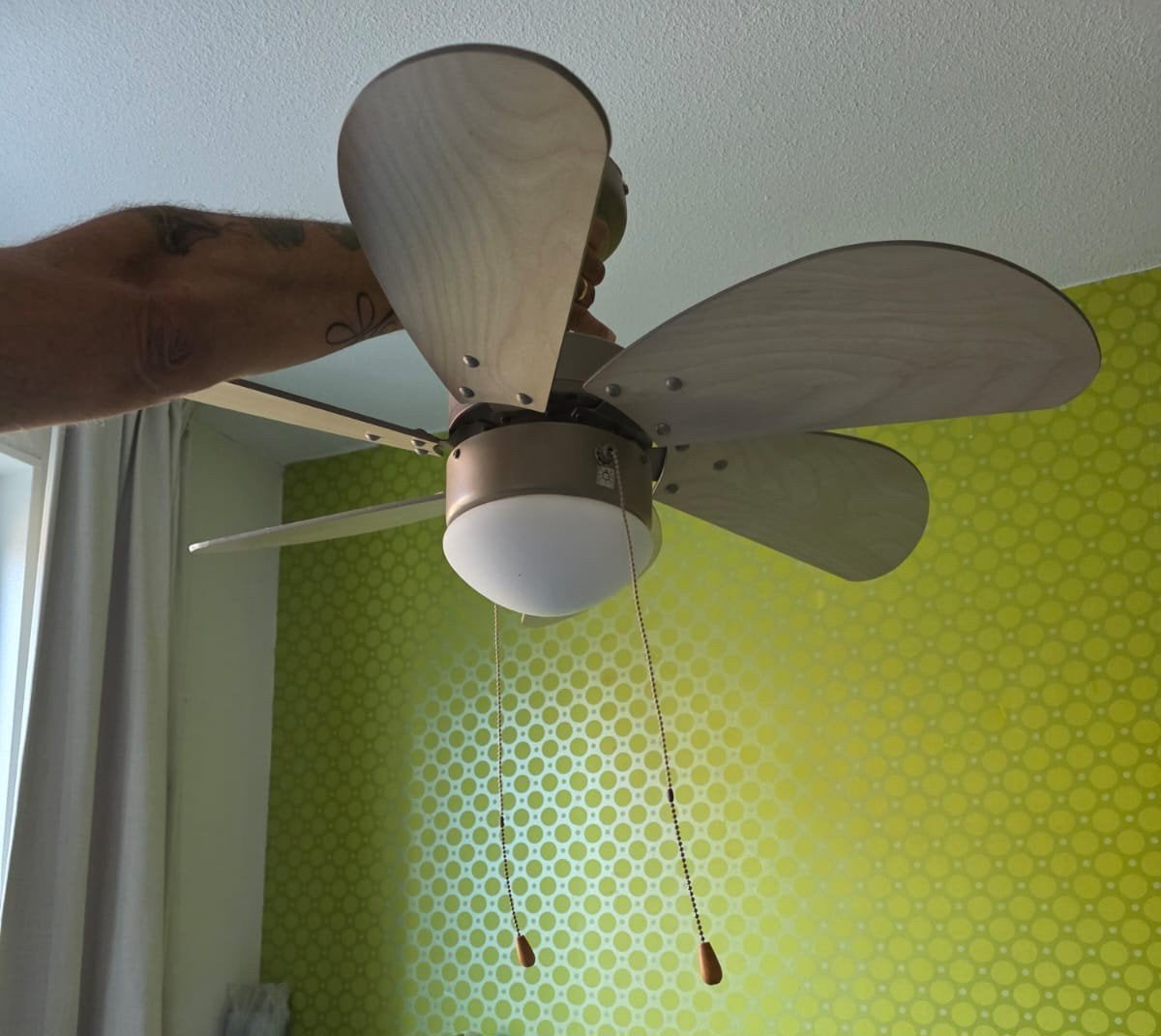 2 x plafondventilator met lamp, Ophalen, Gebruikt, Plafondventilator