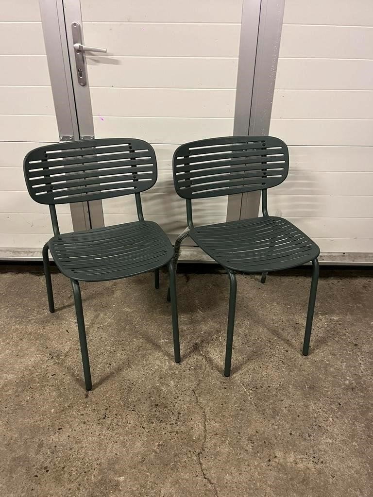 2 stuks luxe metalen emu stoelen stapelbaar nieuw, Ophalen, Zwart, Nieuw, Metaal