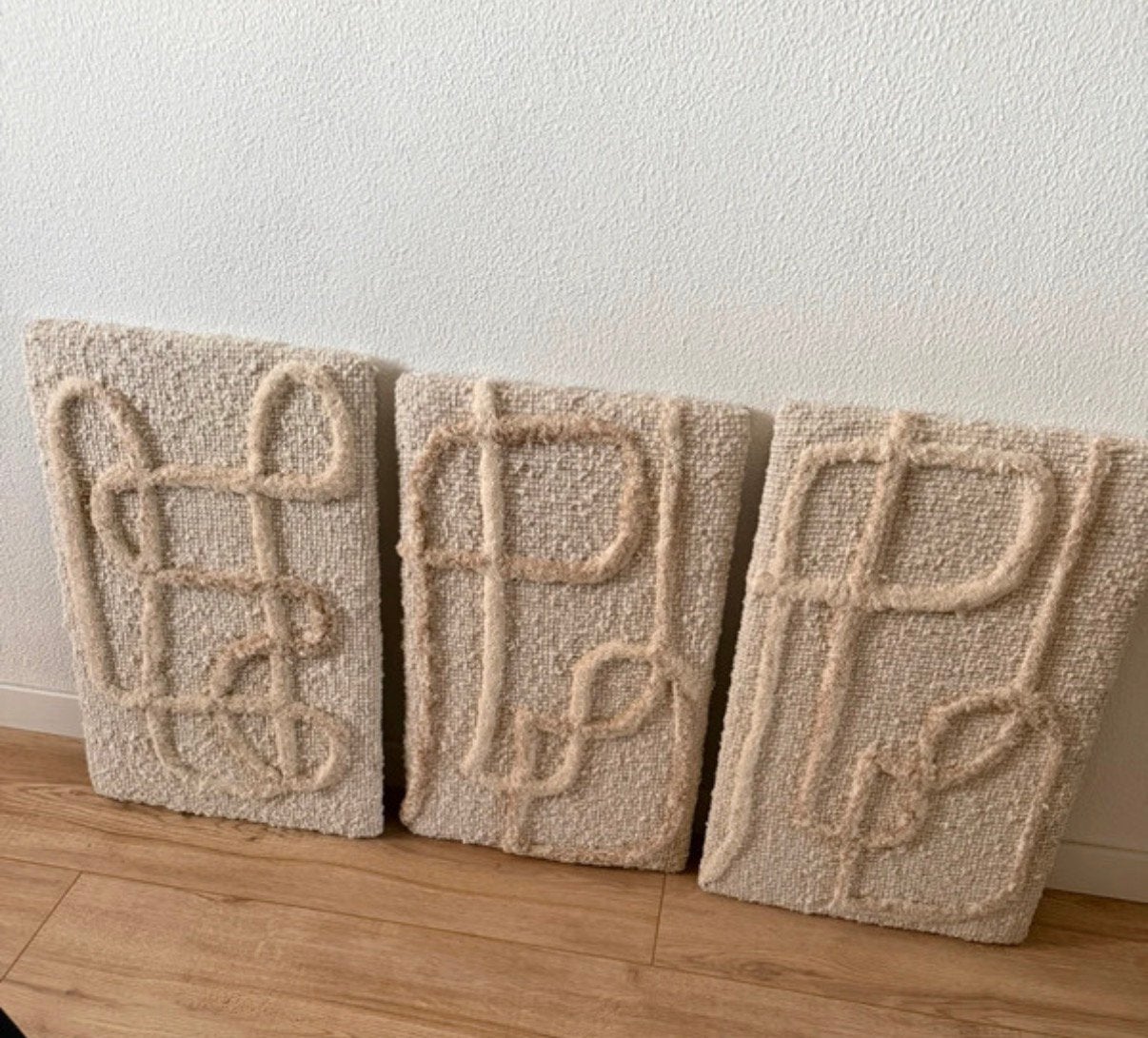 Set van 3 wandpanelen | Japandi stijl | Wanddecoratie, Ophalen of Verzenden, Zo goed als nieuw