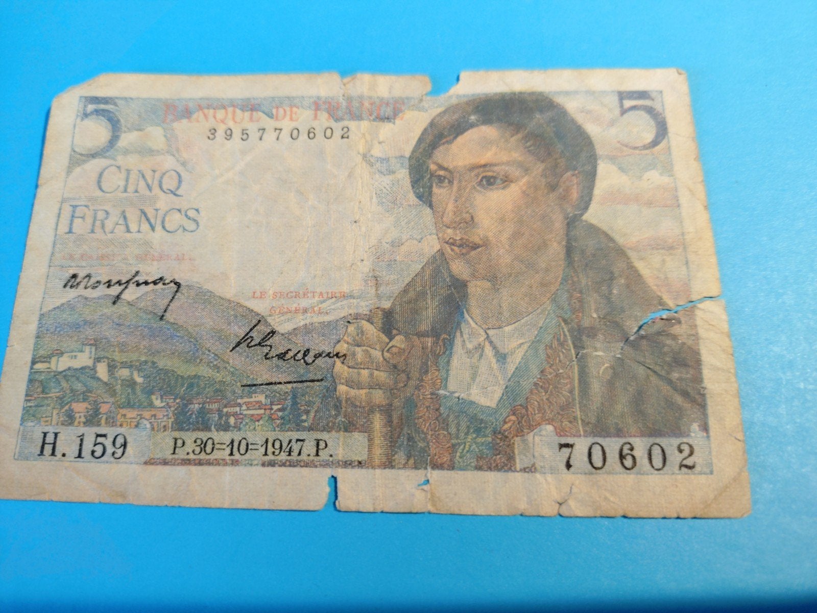 Zeldzaam Frans 5 Francs biljet uit 1947, Postzegels en Munten, Ophalen of Verzenden, Frankrijk, 5 euro, Los biljet