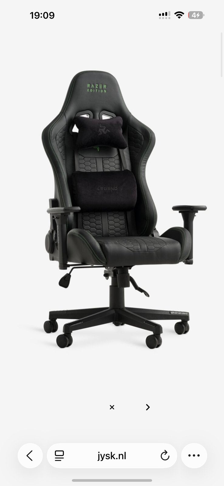 TYPE Z – RAZER EDITION BY LEGEND - zo goed als nieuw, Zwart, Ophalen of Verzenden, Zo goed als nieuw, Gaming bureaustoel