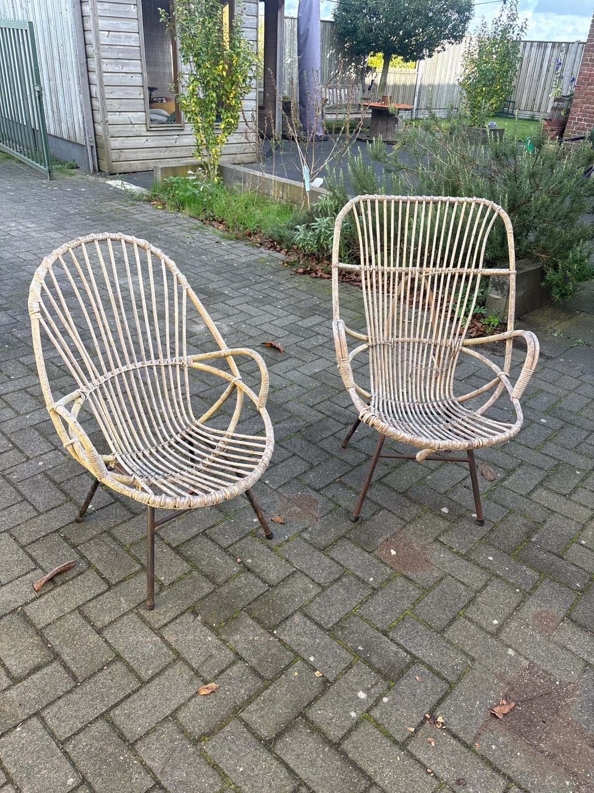 Vintage rotan stoelen (2 stuks), Ophalen