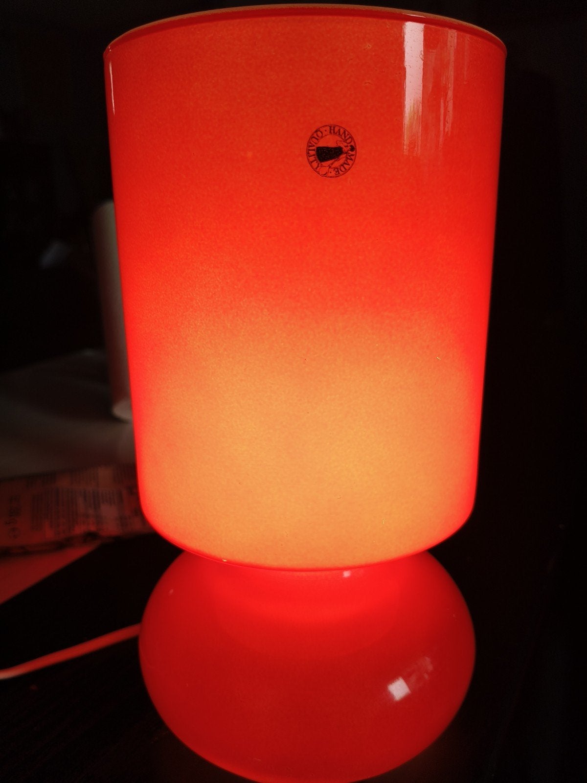 IKEA Lykta Tafellamp Jaren '90 - Vintage Design Rood, Ophalen of Verzenden, Glas, Minder dan 50 cm, Gebruikt