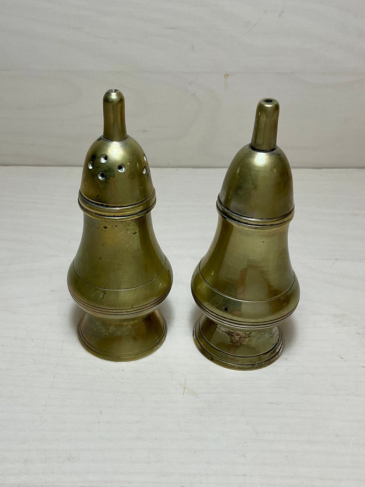 Vintage peper- en zoutstel strooier hoogte ca. 10 cm, Ophalen of Verzenden, Gebruikt