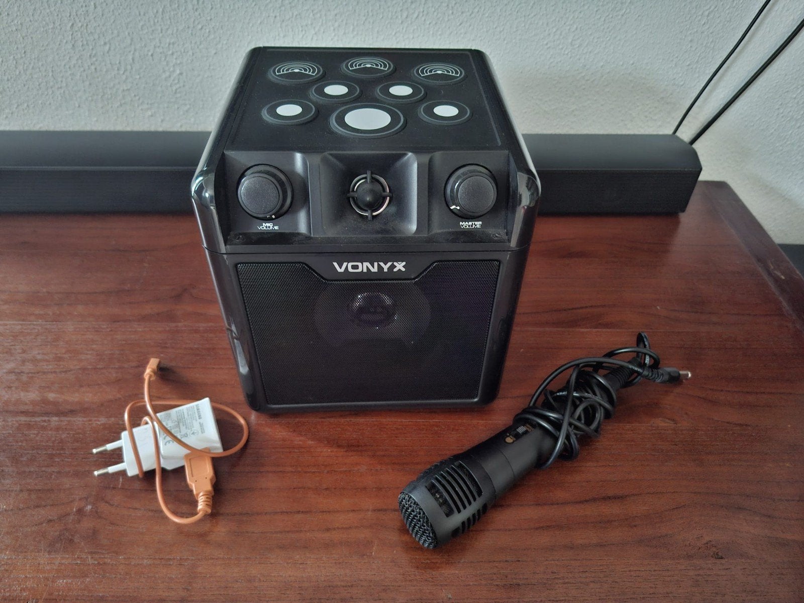 Vonyx Karaokeset met Microfoon en Oplader, Audio, Tv en Foto, Karaoke-apparatuur, Ophalen, Zo goed als nieuw, Complete set