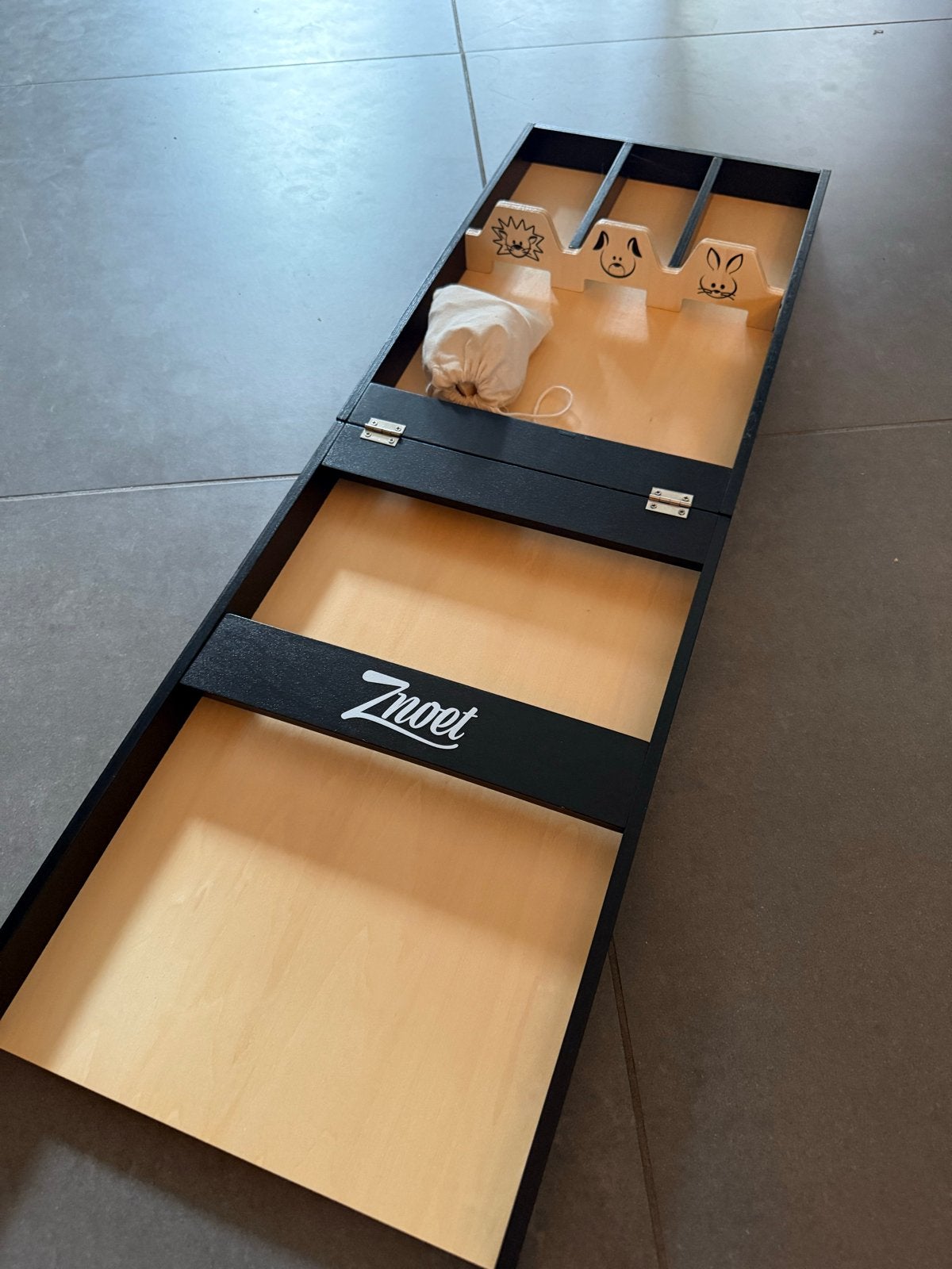 ZNOET Mini Sjoelbak - Inklapbaar Houten Spel met Figuurtjes, Een of twee spelers, Ophalen, Nieuw