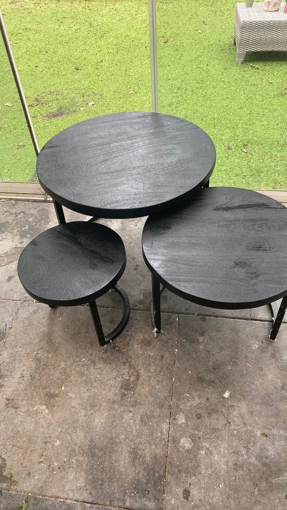 3 stuks mooie salon tafeltjes, Tuin en Terras, Ophalen, Zo goed als nieuw, Rechthoekig