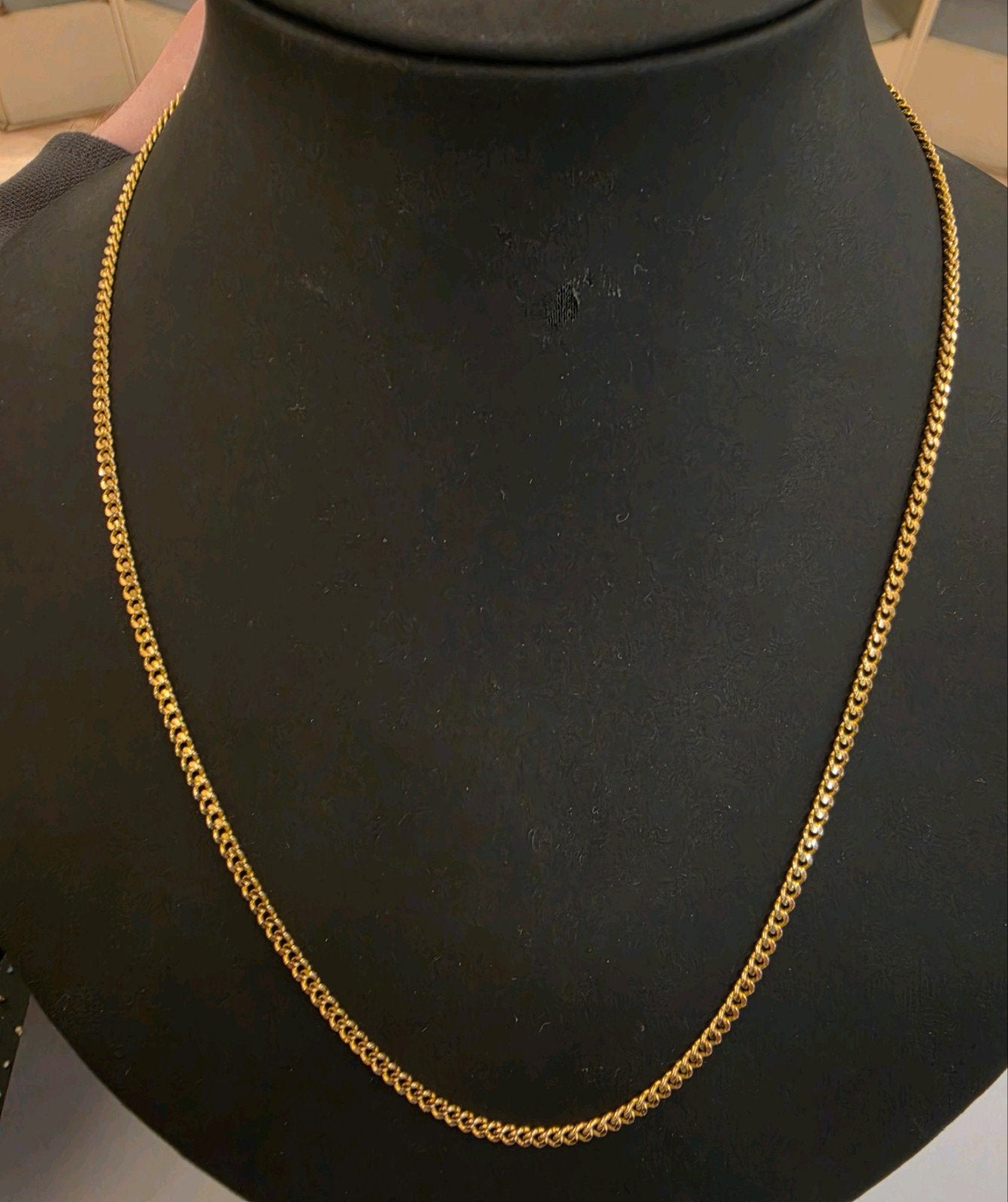 14 karaats gouden gourmet schakel ketting geelgoud 60 cm, Verstelbaar, Ophalen of Verzenden, Zo goed als nieuw, Goud