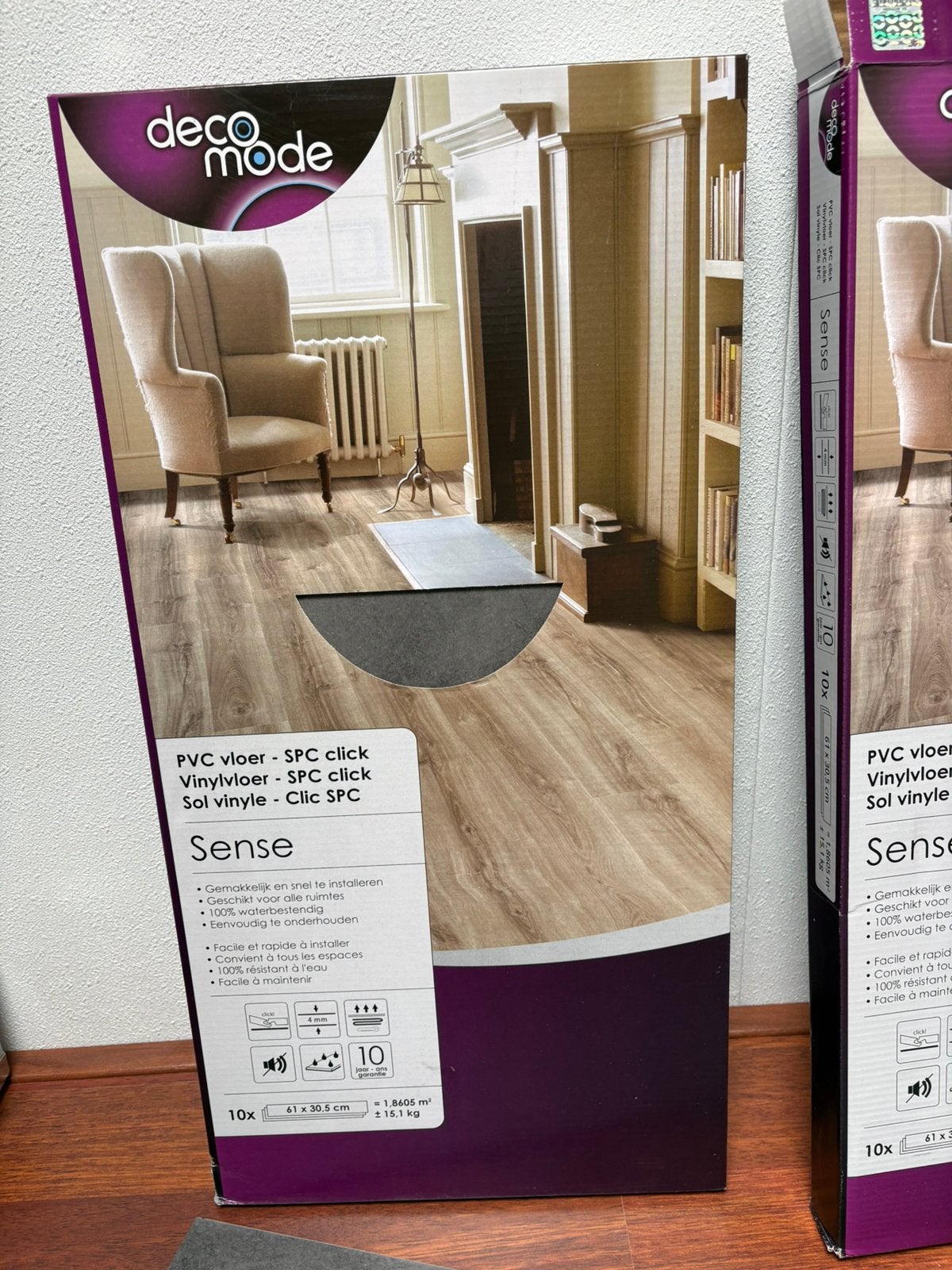 Ruim 1 doos klik pvc kleur Basalt grijs, Ophalen, Zo goed als nieuw, Vinyl