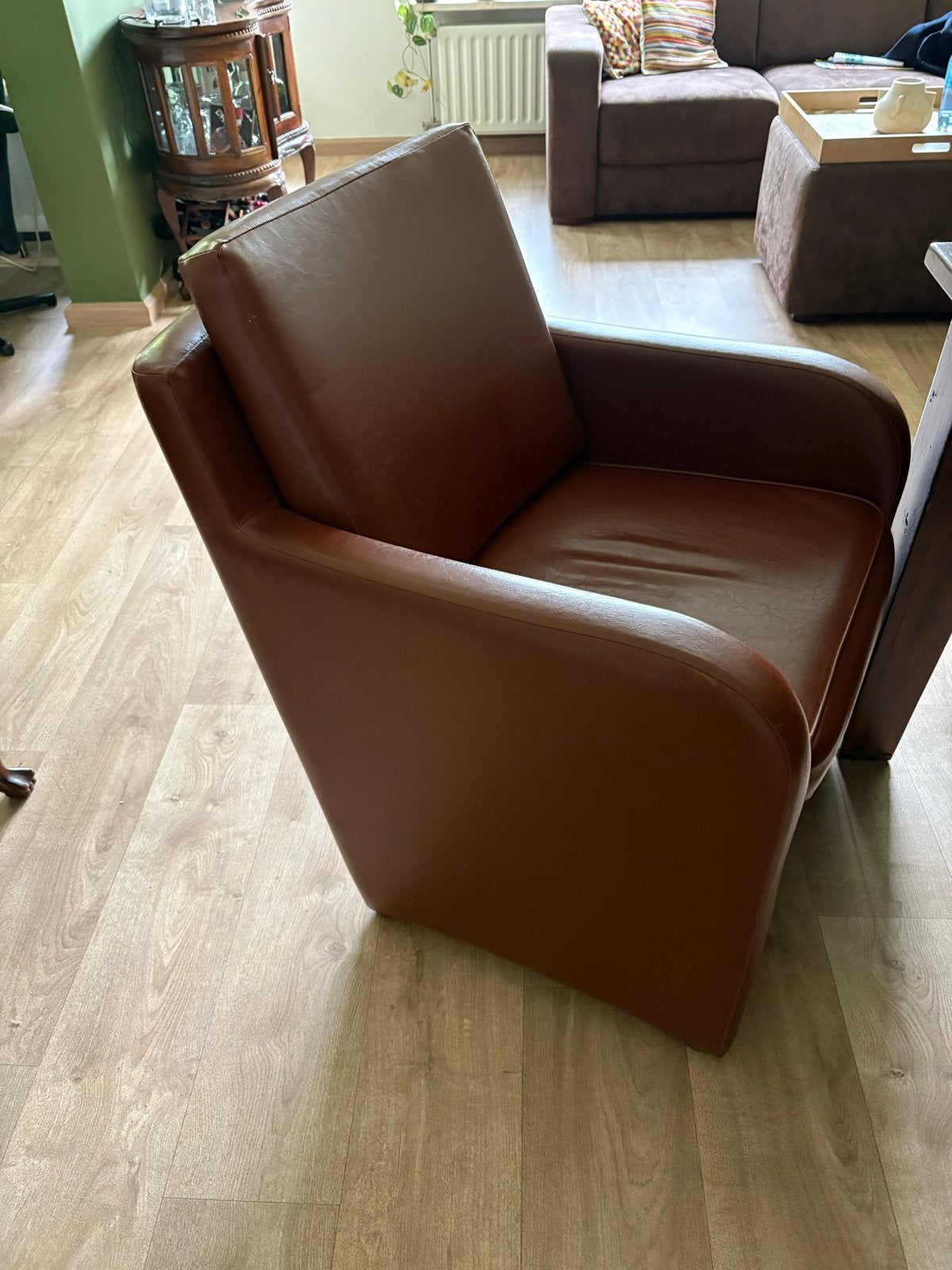 Comfortabele bruine stoelen, Ophalen, Gebruikt, Bruin, Leer