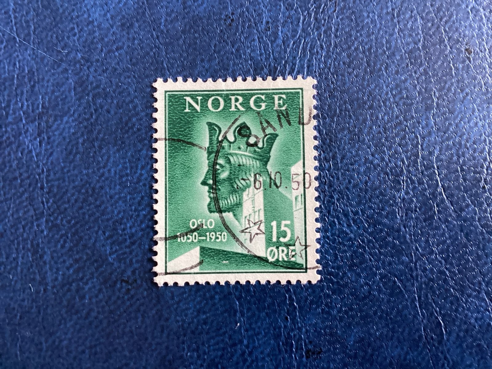 Noorwegen 1950- Mi.348- Oslo 1050-1950, 15 Øre, Ophalen of Verzenden, Overige landen, Gestempeld