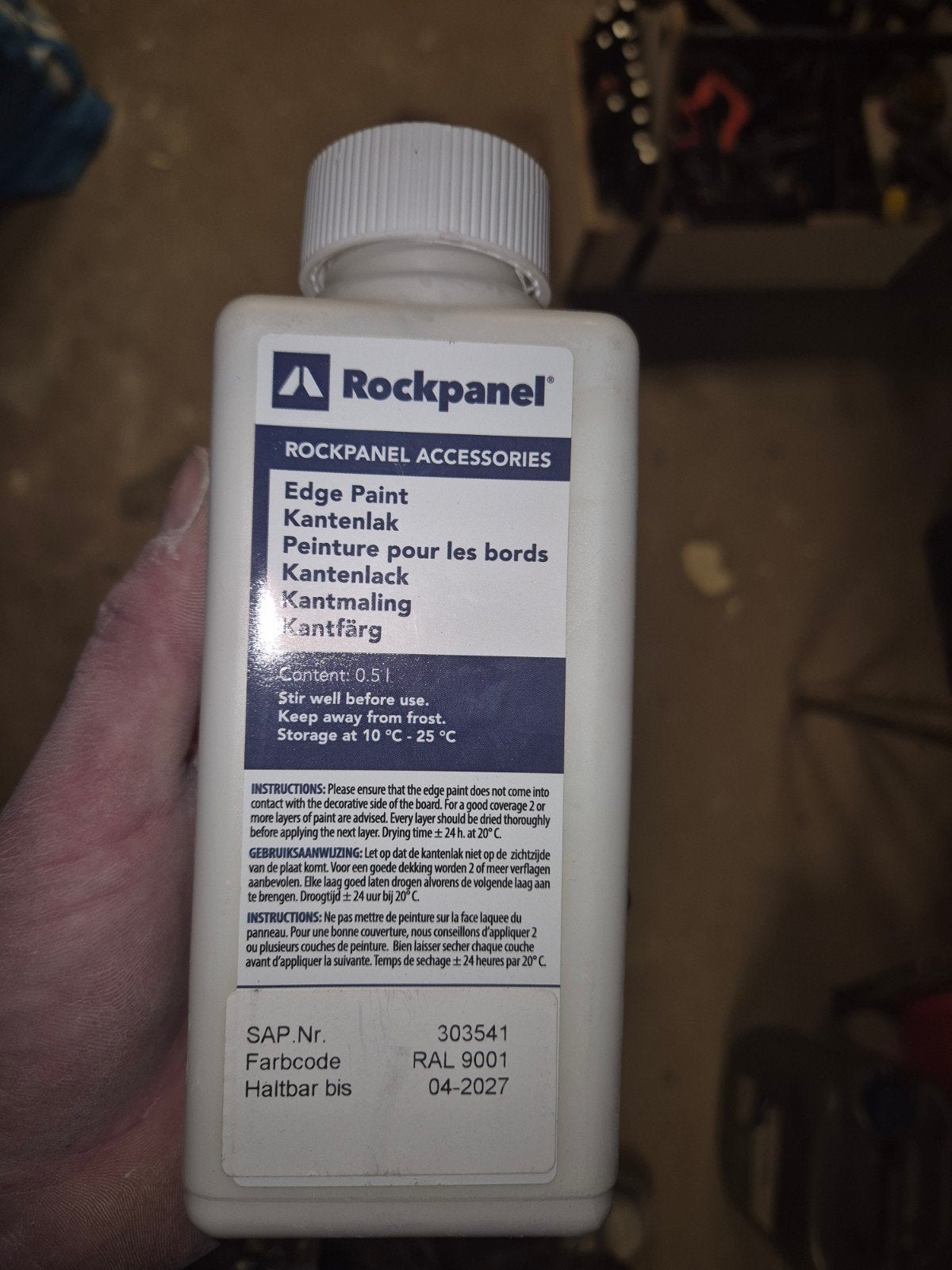 Rockpanel Kantenlak RAL 9001 - 0.5L, Doe-het-zelf en Verbouw, Wit, Nieuw, Ophalen of Verzenden, Lak