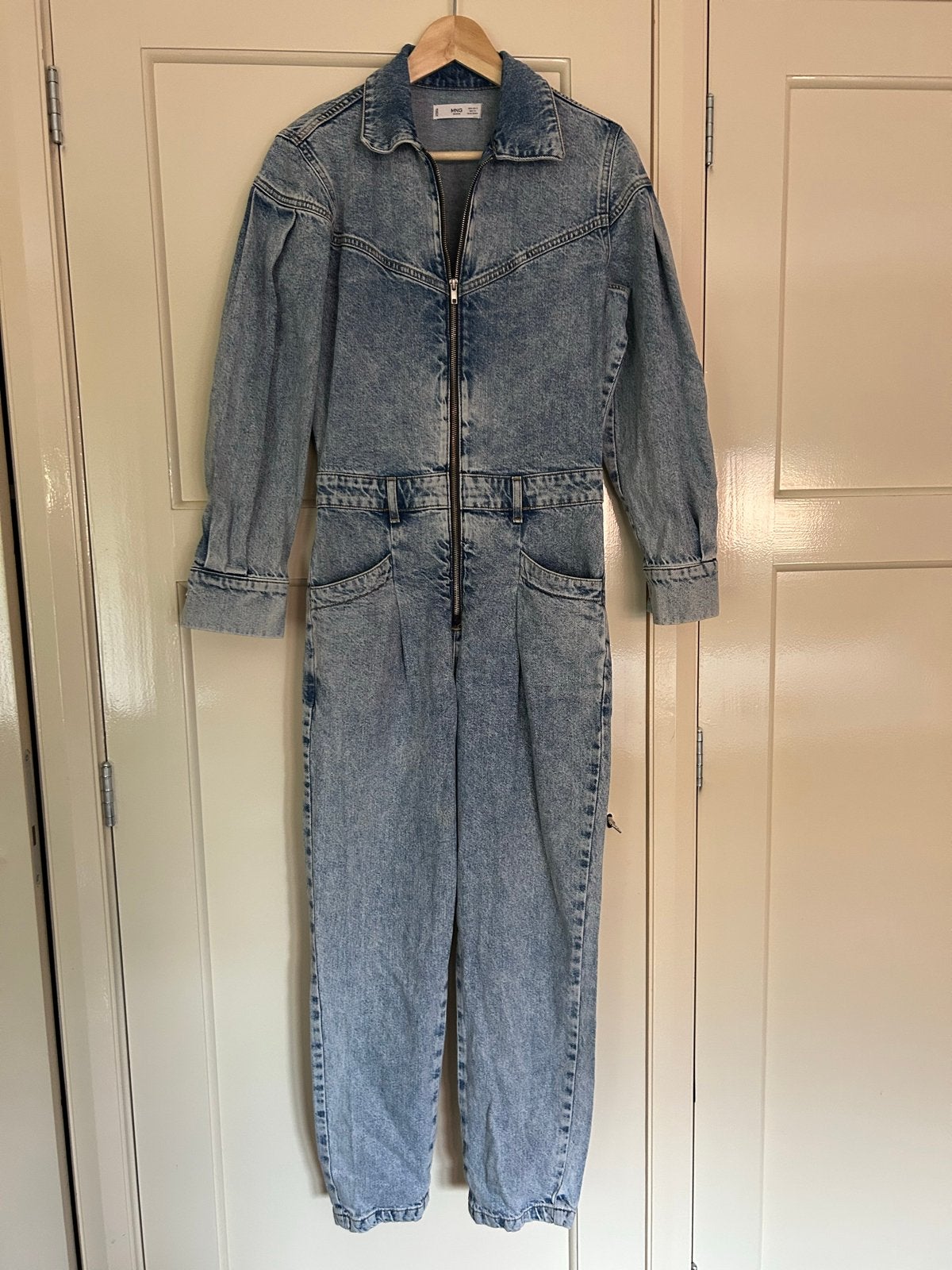 Mango denim jumpsuit maat S, Ophalen of Verzenden, Gedragen, Maat 36 (S), Blauw
