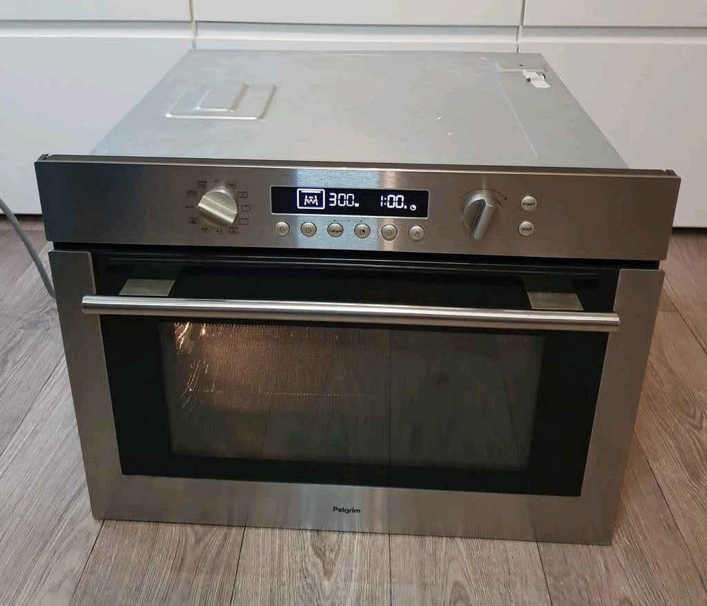 PELGRIM combi oven/ magnetron RVS in nette staat, Ophalen, Combimagnetron, Hete lucht, Zo goed als nieuw