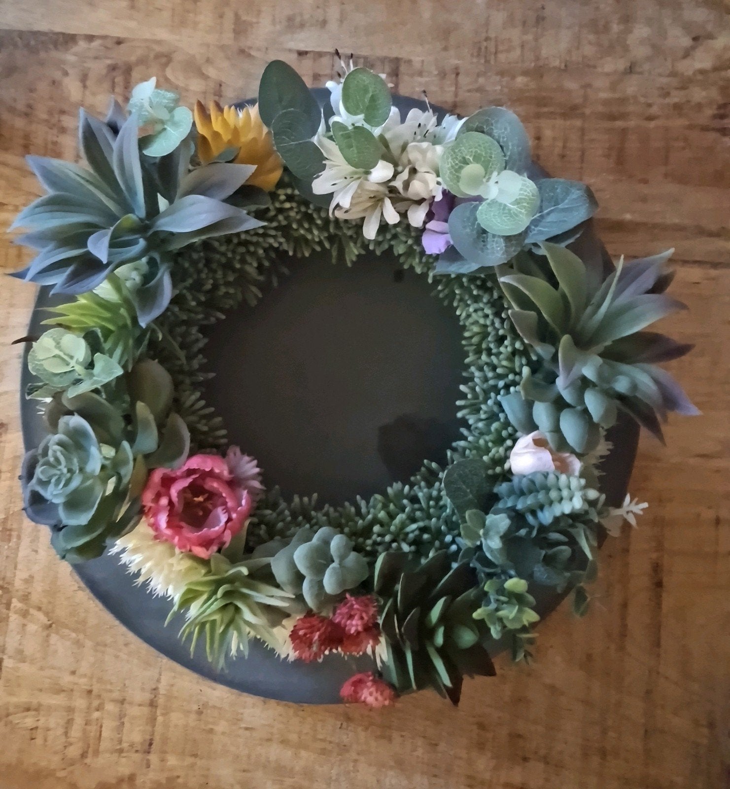 Krans met kunstbloemen, uniek, zelfgemaakt, Huis en Inrichting, Ophalen, Nieuw, Krans