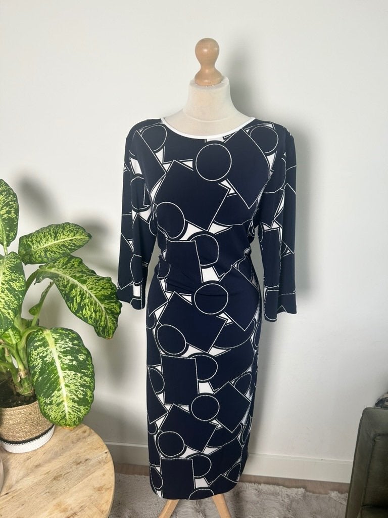 Joseph Ribkoff maat 44 46 classy blauwe jurk 3559, Joseph Ribkoff, Joseph Ribkoff, Blauw, Maat 46/48 (XL) of groter