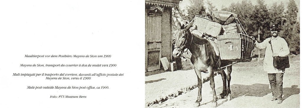 Zwitserland 1989 Postbezorging per paard, Blok van 4, Postzegels en Munten, Verzenden, Overige typen