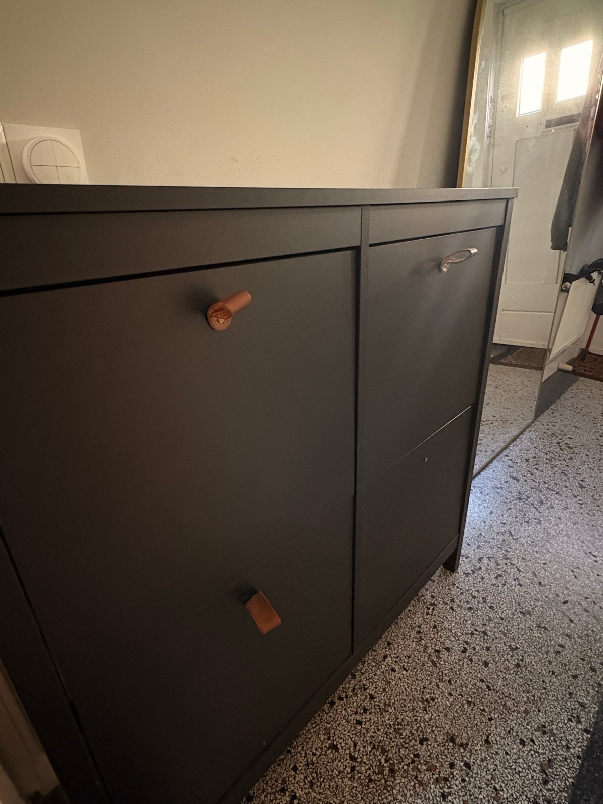 Schoenenkast met leren handvaten, Ophalen, Gebruikt