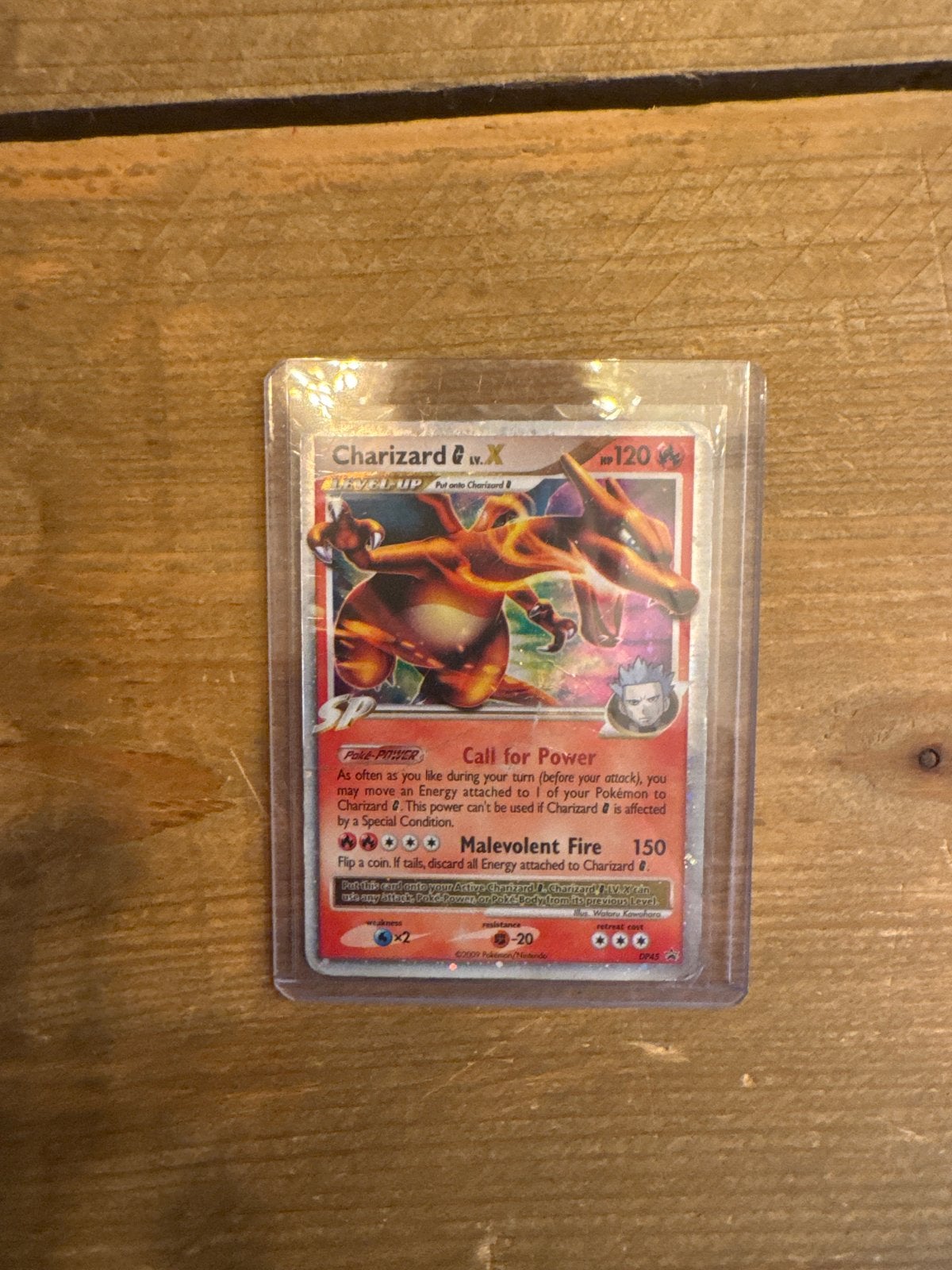 Charizard LV.X Pokémon kaart - Niet hele goeie staat, Ophalen of Verzenden, Gebruikt, Losse kaart