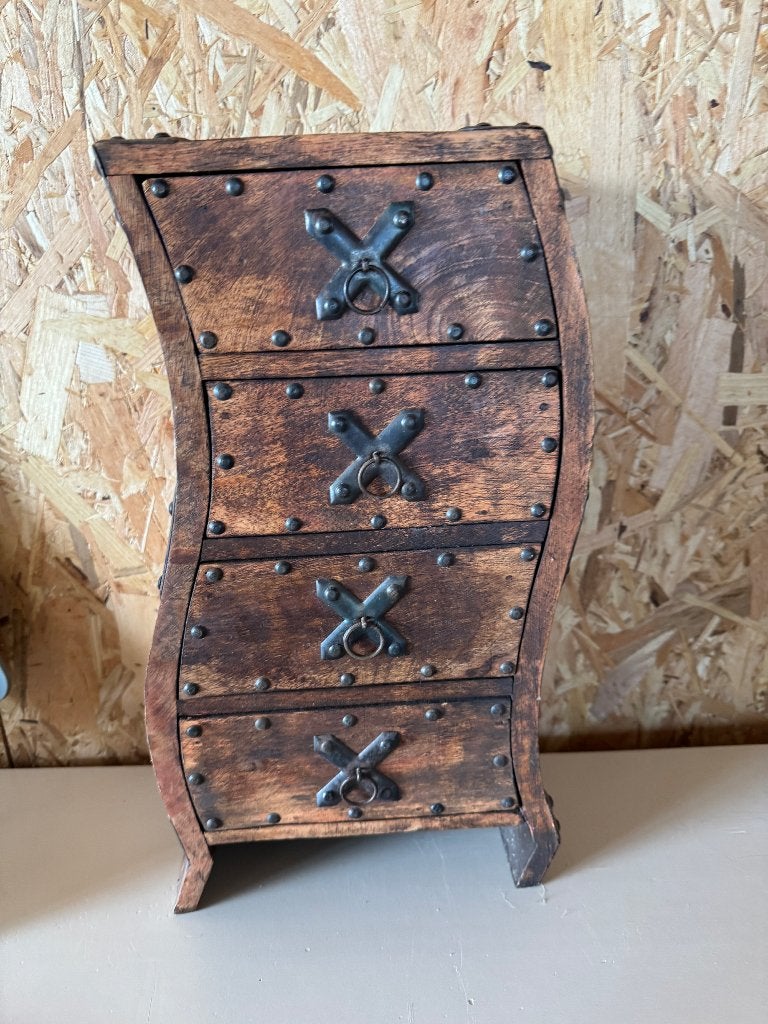 Golvend houten ladekastje, Antiek en Kunst, Ophalen