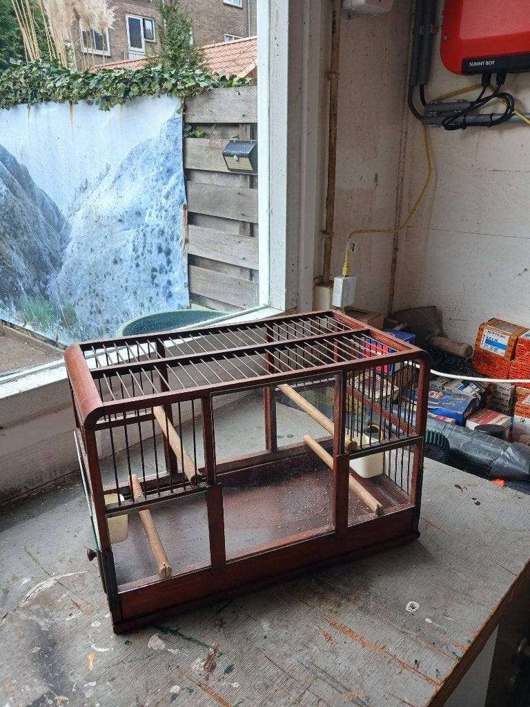 Zangkooi te koop, Dieren en Toebehoren, Vogels | Hokken en Kooien, Ophalen, Gebruikt, Hout, Vogelkooi